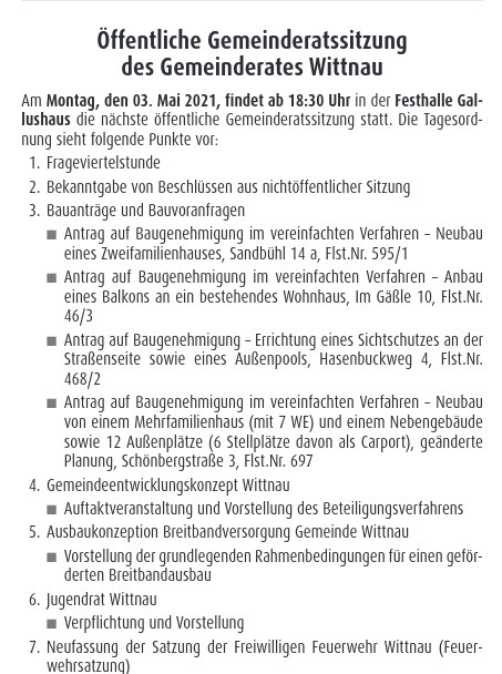 Gemeinderatsitzung_Verpflichtung Artikel Amtsblatt